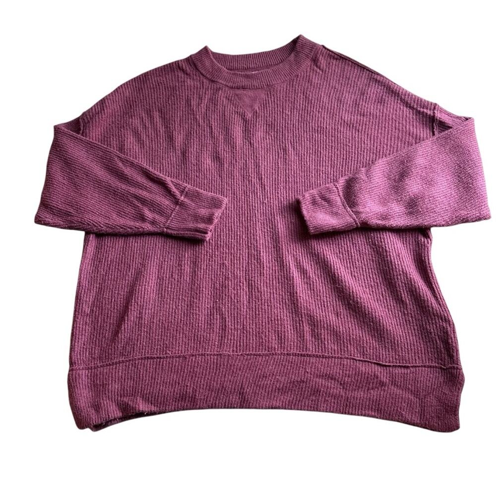 Aerie Women's Oversized Plum Ribbed Sweater